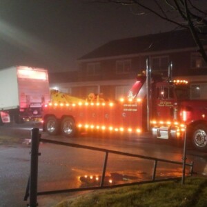 Heavy Duty Towing Services being performed by All Cape Truck Service on Cape Cod